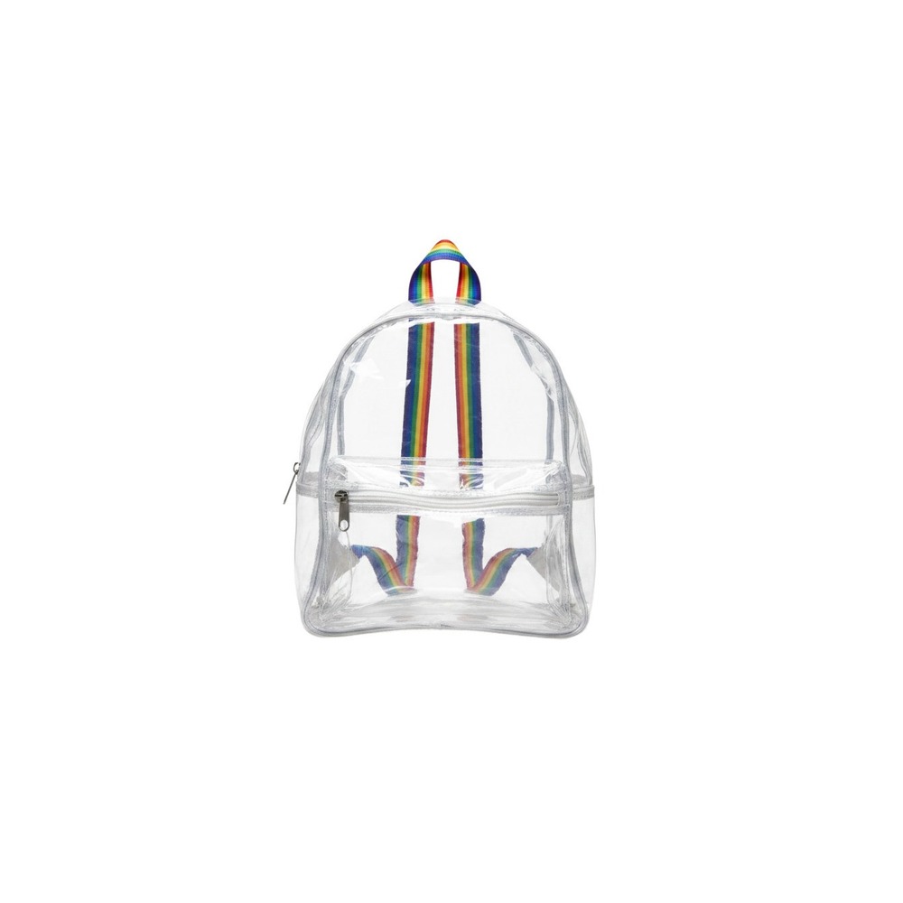 Claire's Mini Backpack Girls Small Clear New Rainbow Straps Stadium Bag 44326-7
